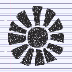 Simple doodle of a sun symbol N2