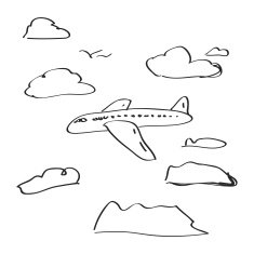 Simple doodle of an aeroplane N3