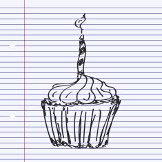 Simple doodle of a cake