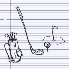 Simple doodle of golf equipment N3
