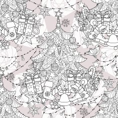 Merry Christmas zentangle fir tree doodle