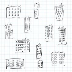 Abstract cartoon houses