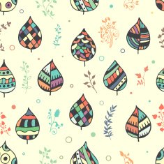 Seamless decorative floral pattern Leaves and plants