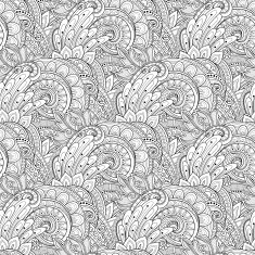 Vector Seamless Monochrome Floral Pattern N14