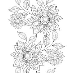 Vector Seamless Monochrome Floral Pattern N26