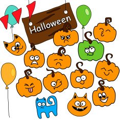 Funny vector icons Halloween
