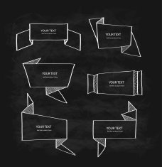 Vector chalk origami banners set