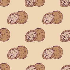 Walnut seamless pattern