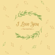 Hand Drawn vector illustration - I Love You with wreath
