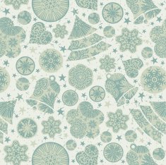 Blue background with snowflakes christmas tree and bells vecto