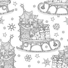 Hand drawn Christmas doodle sketch sledge