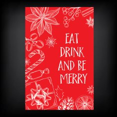 Vector merry christmas poster design N2