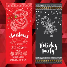 Christmas party invitation Holiday card N15