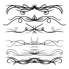 Vintage decorative curls and swirls collection N11