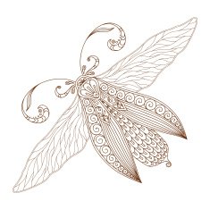 Henna Mehendi Tattoo Style butterfly Design element