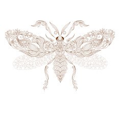 Henna Mehendi Tattoo Style butterfly Design element N2