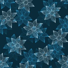 Henna MehendyTattoo Seamless Pattern on a blue background