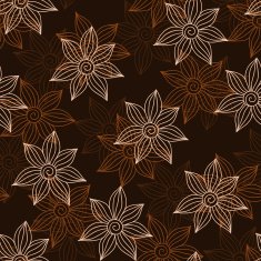 Henna MehendyTattoo Seamless Pattern on a brown background N6