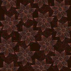 Henna MehendyTattoo Seamless Pattern on a brown background N9