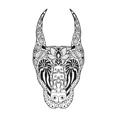 Zentangle stylized doberman