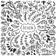 Set of vintage sketch elements N2
