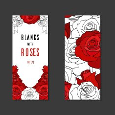 Double sides blanks with painted roses N2