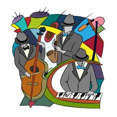 Illustration with absract Jazz players