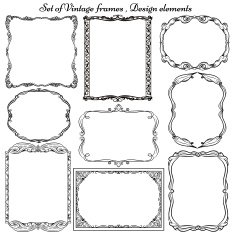 Set of Vintage ornamental frames
