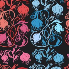 Seamless pattern with doodle flowers N5
