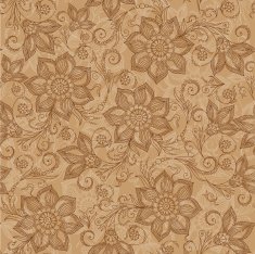 Henna Mehendi Tattoo Doodles Seamless Pattern on a brown back