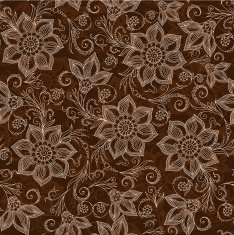 Henna Mehendi Tattoo Doodles Seamless Pattern on a brown back N2