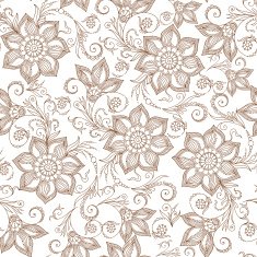 Henna Mehendi Tattoo Doodles Seamless Pattern on a white N2