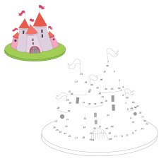Educational game connect the dots to draw cartoon N4