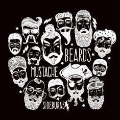 Mustache beard style set N3