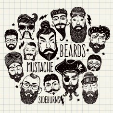 Mustache beard style set N4