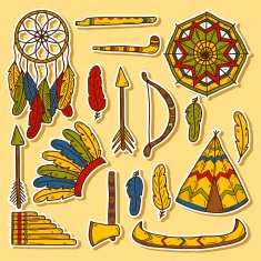 Injun hand drawn stickers