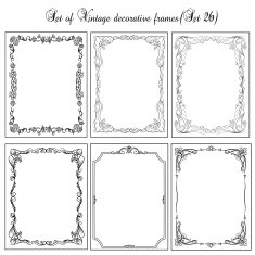 Set of vintage decorative borders N2