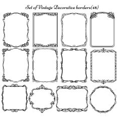 Set of Vintage decorative frames and design elements