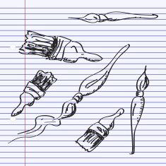 Simple doodle of some paint brushes