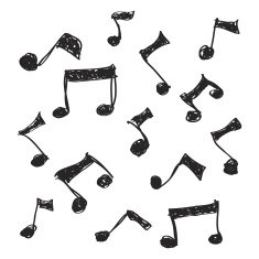 Simple doodle of some music notes N2