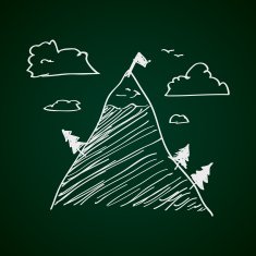 Simple doodle of a mountain