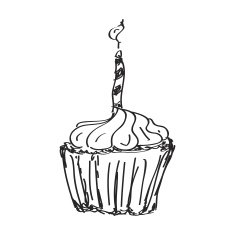 Simple doodle of a cake N2