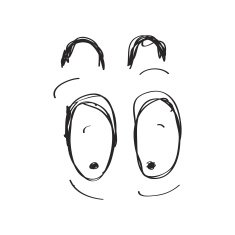 Simple doodle of a scary eyes