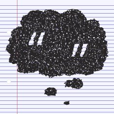 Simple doodle of a quote thought bubble
