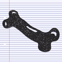 Simple doodle of a bone