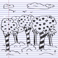 Simple doodle of some trees