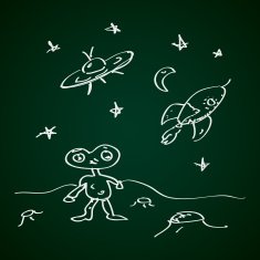 Simple doodle of a space alien