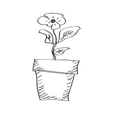 Simple doodle of a plant