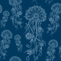 Hand drawn jellyfish Vector illustration Henna Mehendi Doodles
