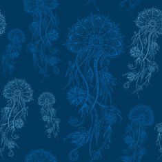 Hand drawn jellyfish Vector illustration Henna Mehendi Doodles N2